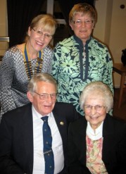 Guy and Betty Cliff and Mary Peace with President Sue Parkin 13 May 2010