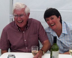 John Richardson and Janice Taylor share a good laugh