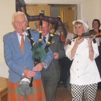 Julie Brough and haggis piped in by Tony Hindley