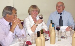 Peter Rhodes with Yvonne and Richard Hensby as they exercise their tastebuds