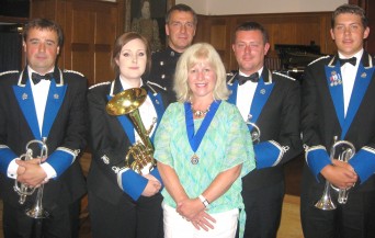 President Sue Parkin with the W Yorks Police Band