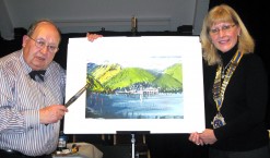 Rotarian Derek Curtis of Pontefract with President Sue Parkin