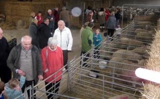 Rotarians and their families at the lambing event in March 2011