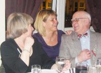 Yvonne and Richard Hensby share a laugh with Lindsey Crossland at the Burns Supper