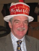 Peter Gallivan this year swops a festive tie for a festive hat 