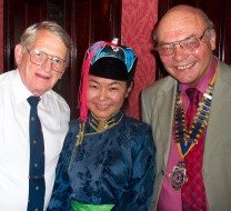 Rotarian Guy Cliff, ambassadorial scholar Zandan Bilget and President David Pickover. See Reports 24.07.08