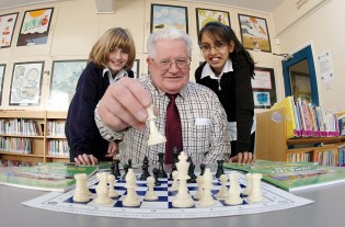 Rotarian Roland Mold at Sandal Magna school